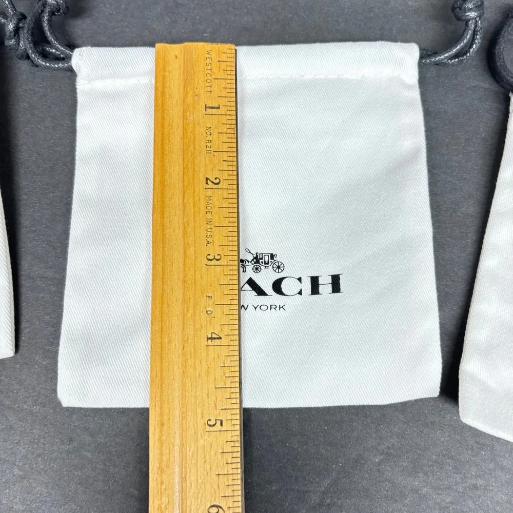 Coach Jewelry Key Charm Storage Bags White Canvas Drawstring Dust Bags Small